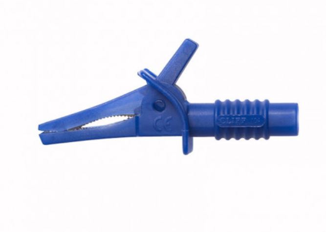 (Emonio P3) CROCODILE CLAMP blue, 600V, CATIII, 10A