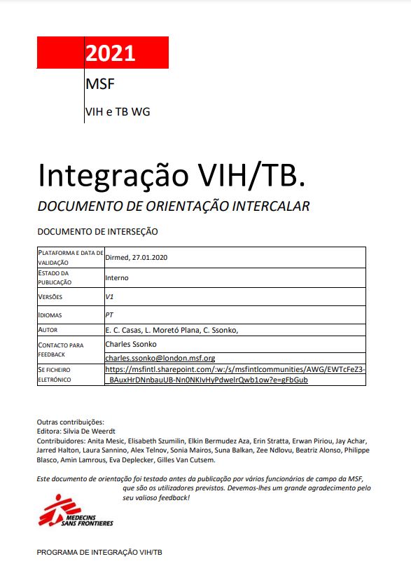 Integração VIH/TB. Documento de orientação intercalar