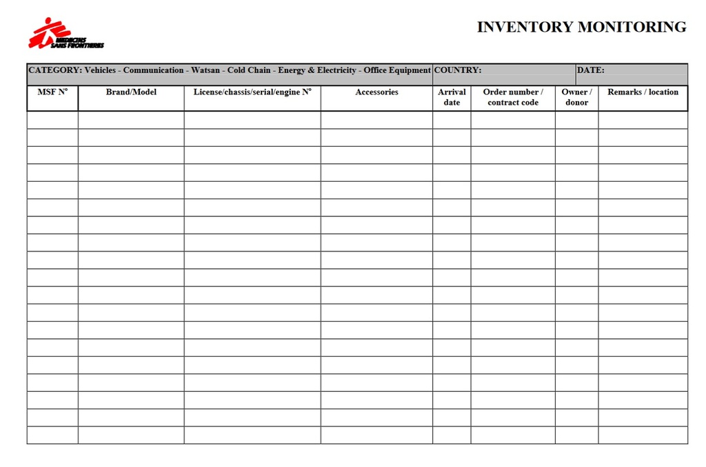 STOCK, INVENTORY MONITORING, A4