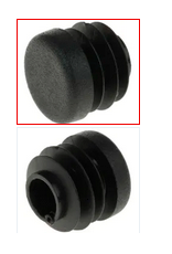 END TIP, plastic, black, for round tube Ø18mm