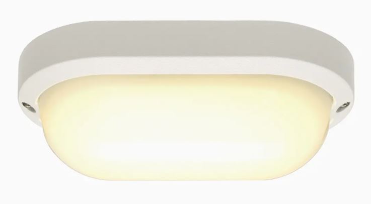 CEILING LIGHT LED, 11W, 3000K, IP44, oval, satin finish