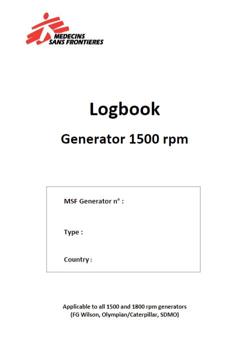 GENERATOR LOGBOOK & FUEL MONITORING ,1500 rpm, EN