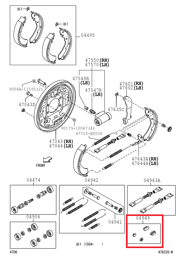 PLUGS rear brake, RUSH, set