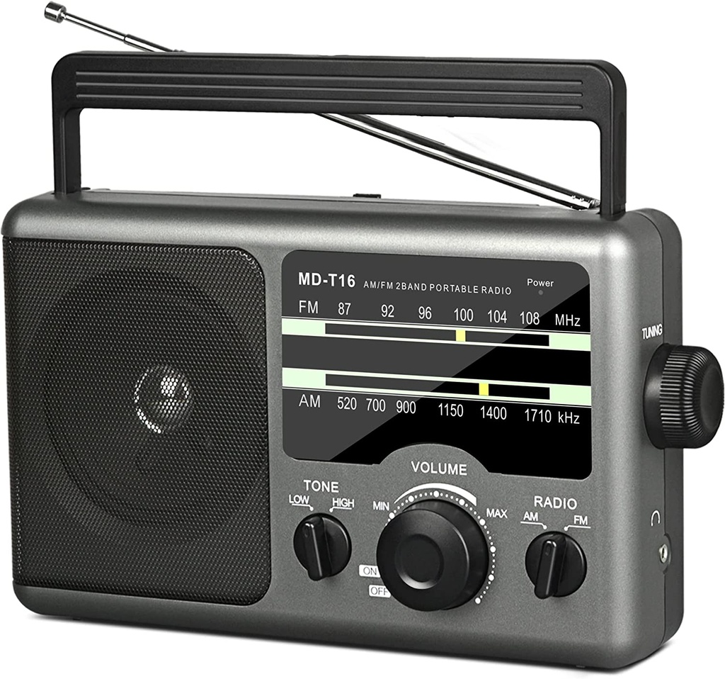 RADIO PORTABLE alimentation par pile R20, 26x10x16cm, 900g