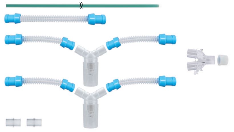 (respi.) CIRCUIT PATIENT PED. 2 branches+piège à eau réut.