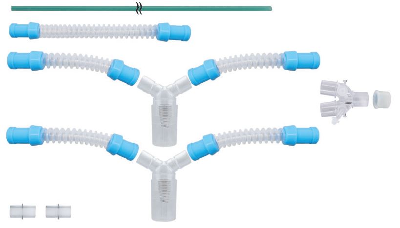 (respi.) CIRCUIT PATIENT ADULTE 2 branches+piège à eau réut.