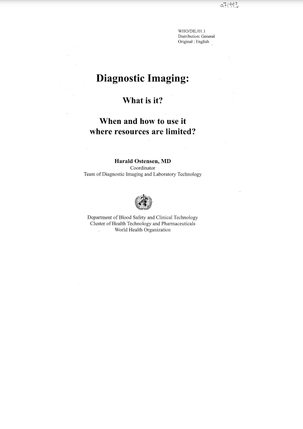 The technical series : Diagnostic imaging : What is it ?