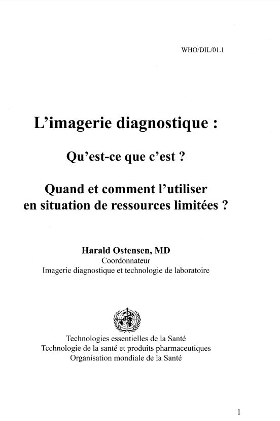 L´imagerie diagnostique: Qu´est-ce que c'est ?