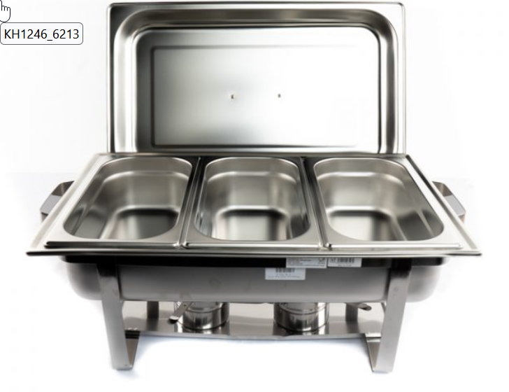 CHAFING DISH, stainless steel, 3x9L + 2 fuel holders