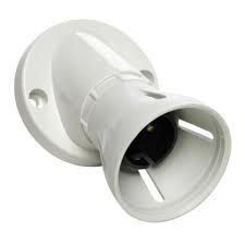 LIGHT SOCKET, PVC, B22, bayonet, angeled, ceiling, piece