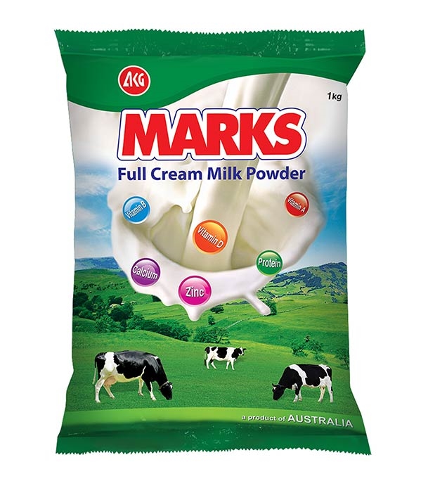 MILK full cream powder, 1kg, sachet