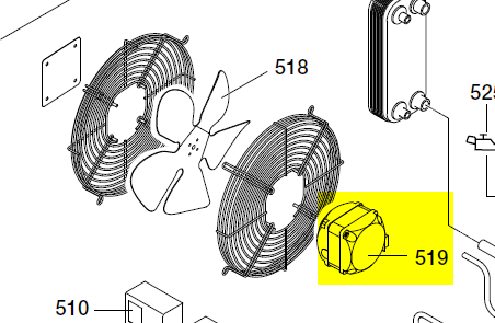 (B Medical UF755) MOTOR compressor fan (296.9759.24)