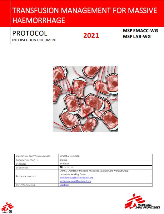 Transfusion Management of Massive Haemorrhage