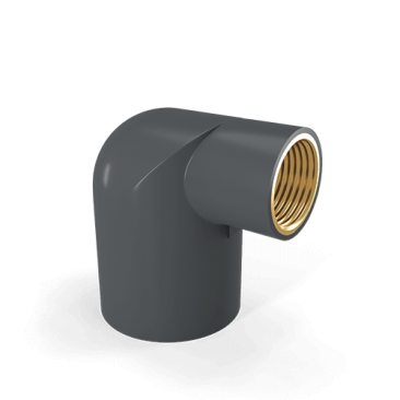 REDUCER ELBOW COUPLING 90° threaded, PVC, 32mm-25mm, FxF