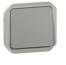 SWITCH w/o sup., 1 pole, 2 throw (Plexo 55) IP55, grey