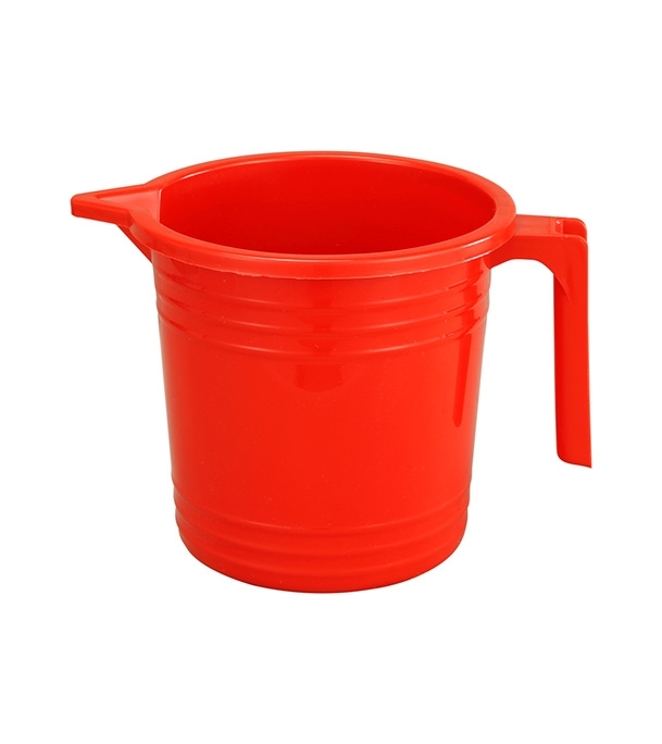 BATHING MUG, plastic, 1.5L, red, 1 handle, per piece