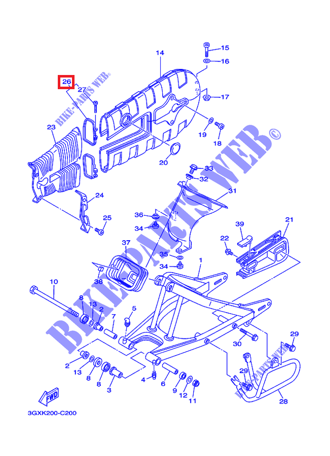 (Yamaha AG200) SUPPORT 3 GARDE-CHAINE