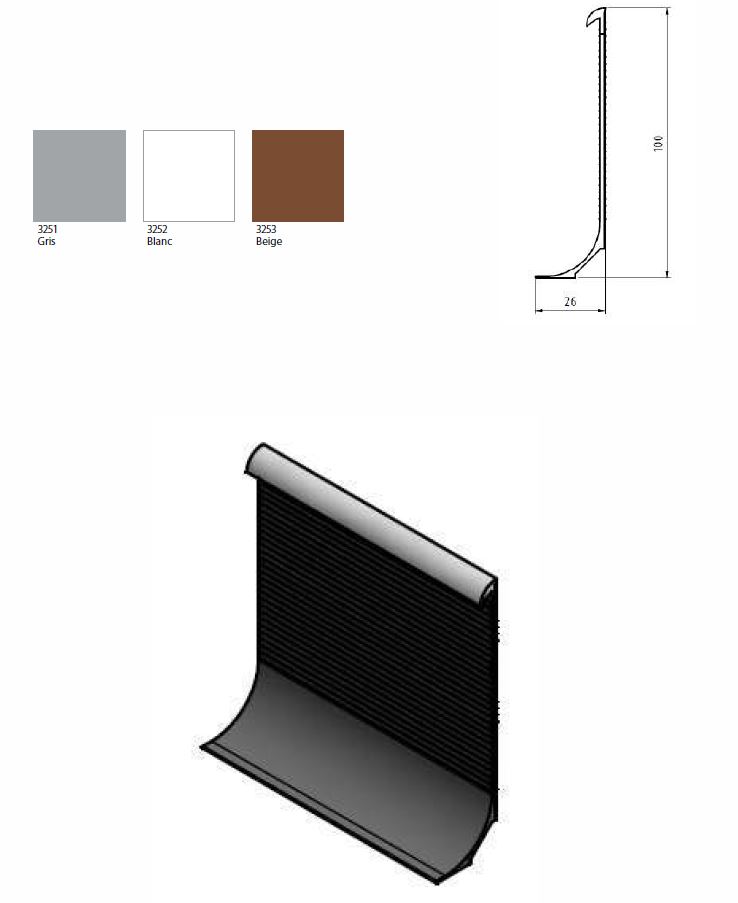 SKIRTING (Forbo Sphera) 20xL2.5m, H98mm, fr floor/wall junc.