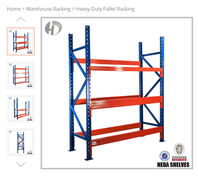 RACK heavy-duty, L2xW0.5xH2.5m, 2.5t max/shelf