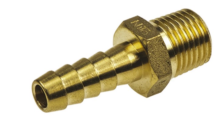 COUPLING M thread, brass, ⅜", ringed, for fuel hose 9mm