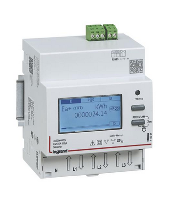 COMPTEUR D'ENERGIE (LEGRAND 412091) 3P+N/63A, RS485