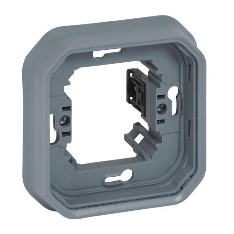 SUPPORT PLAQUE x1 (Plexo) encastré IP55 gris + griffes