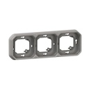 SUPPORT PLAQUE x3 (Plexo) encastré IP55 gris