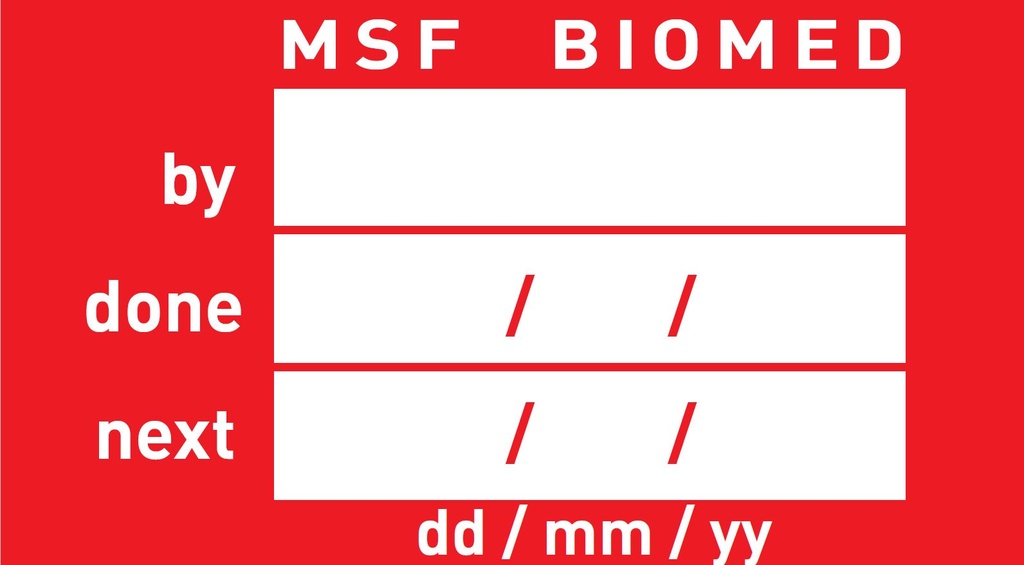 AUTOCOLLANT MSF BIOMED ENTRETIEN MSF 45x25mm, rouleau