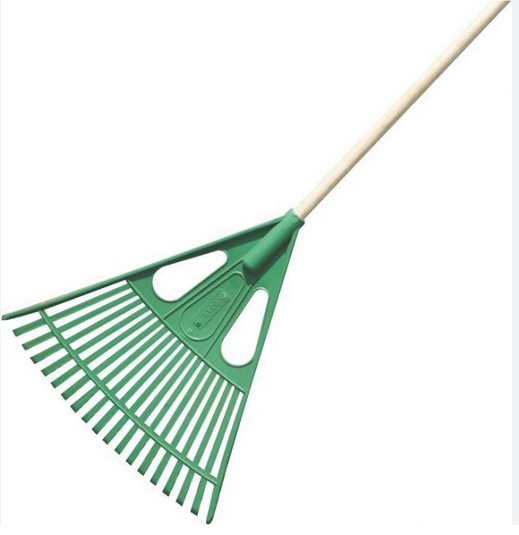 LEAF RAKE, plastic + handle