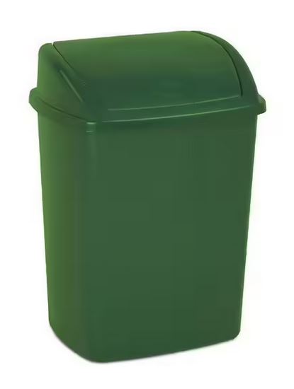 RUBBISH BIN, plastic, 60l, green + swing lid