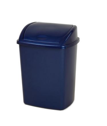 POUBELLE, plastique, 30l, bleue + couvercle basculant