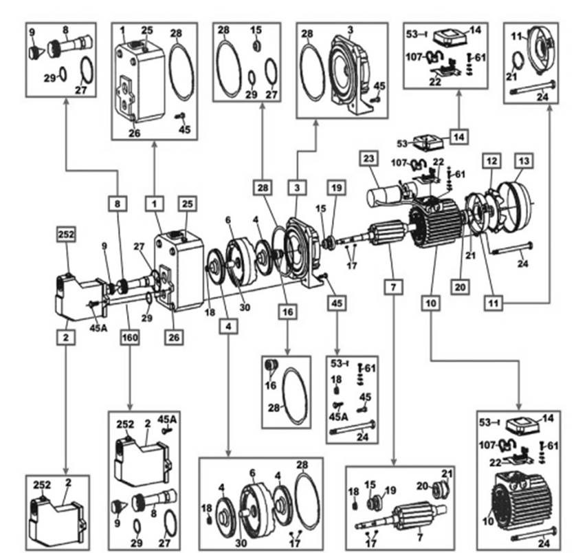 (supresseur BI-JET 151M/T) DIFFUSEUR & TURBINE ENSEMBLE