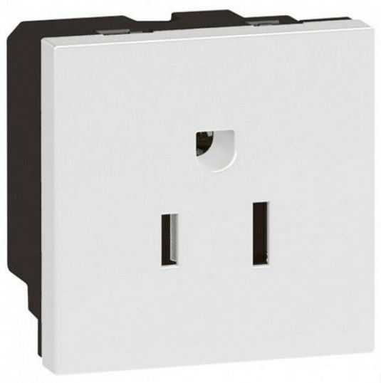 (Legrand) SOCKET 2P+T, US, white, screw terminal connection