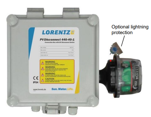 (Lorentz pump) PV DISCONNECT (440-40-1) poly carbonate,1.9kg