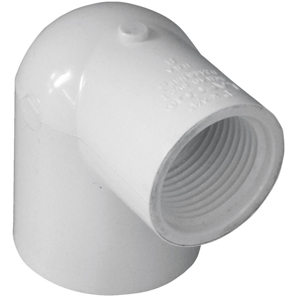 REDUCER ELBOW COUPLING 90° threaded, PVC, 3/4"-1", FxF