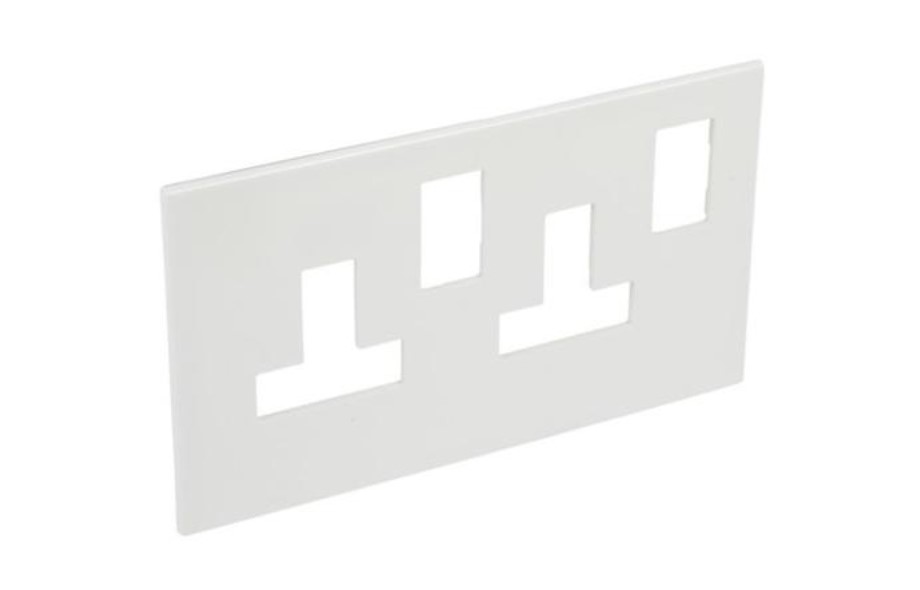 FRAME x2, flush IP40 white, for UK switch socket, 2 gang