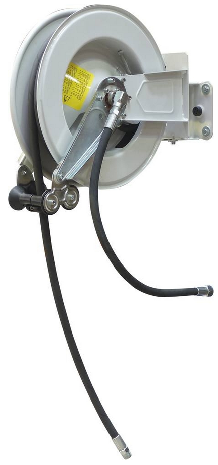 ENROULEUR TUYAU HUILE, 20m, sur base pivotan, raccord ½