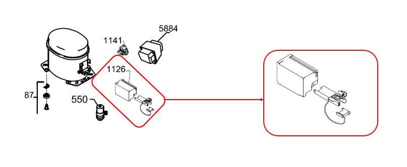 (all Vestfrost VLSA+4 upgr.) COVER  WIRING CLAMP (0-A921012)