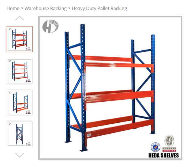 RACK medium-duty, L2xW0.5xH2.5m, 1.5t max/shelf