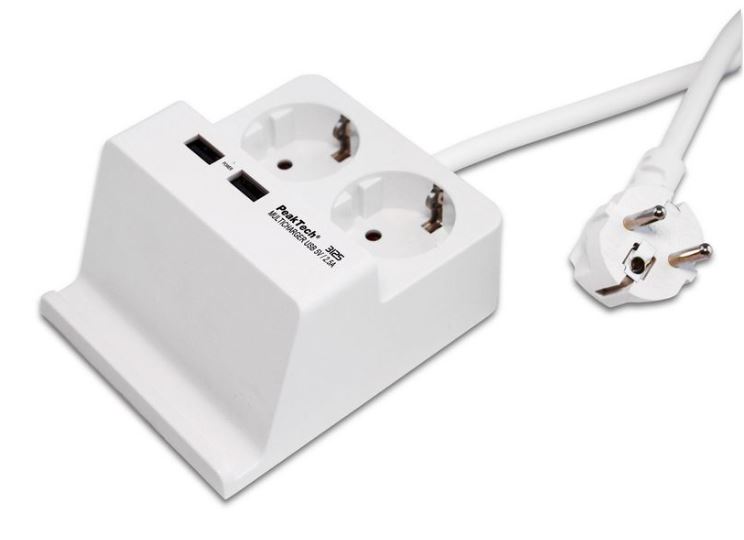 MULTI-OUTLET EXT 3G1.5²/1.5m 2x2P+E/16A type F/DE+2 USB 2.5A