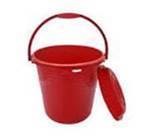 SEAU, plastique, 10l, rouge + couvercle