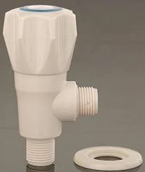 ANGLE STOP VALVE, PVC, Ø 15mm, for sink