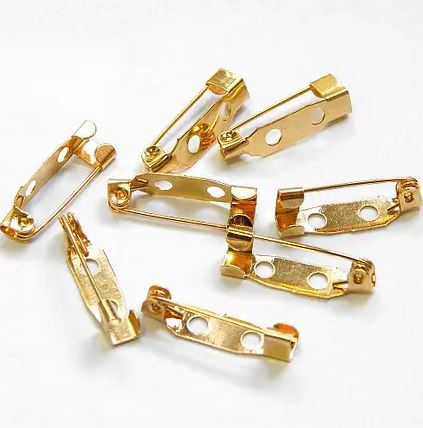 SAFETY PIN brooch clasp, 10 pieces