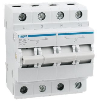 CHANGE-OVER SWITCH manual, 2P/63A/IP20