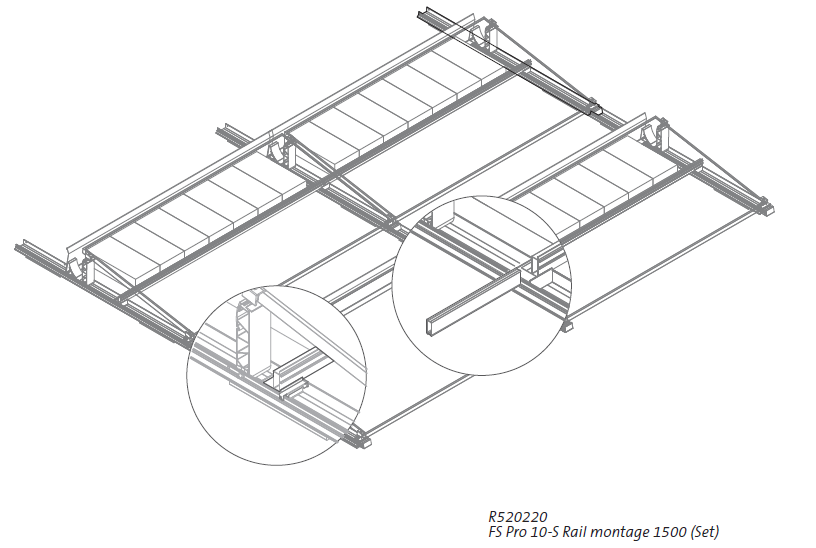 (Renusol FS pro) MOUNTING RAIL SET 1500 (R520220)