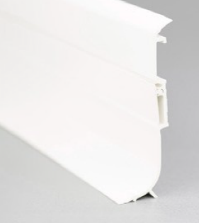 BASEBOARD straight, PVC, 3000x90mm, soft-lip