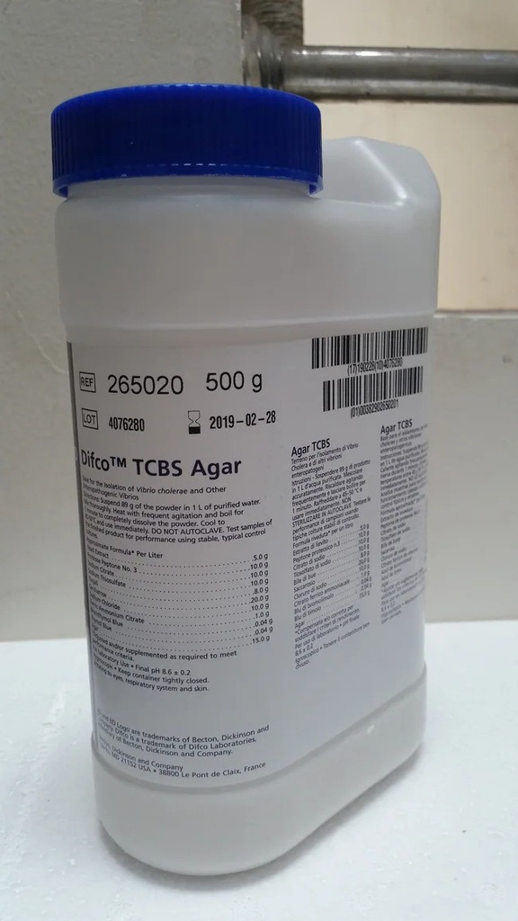 TCBS AGAR (Fisher Scientific) for vibrio cholerae, 500g