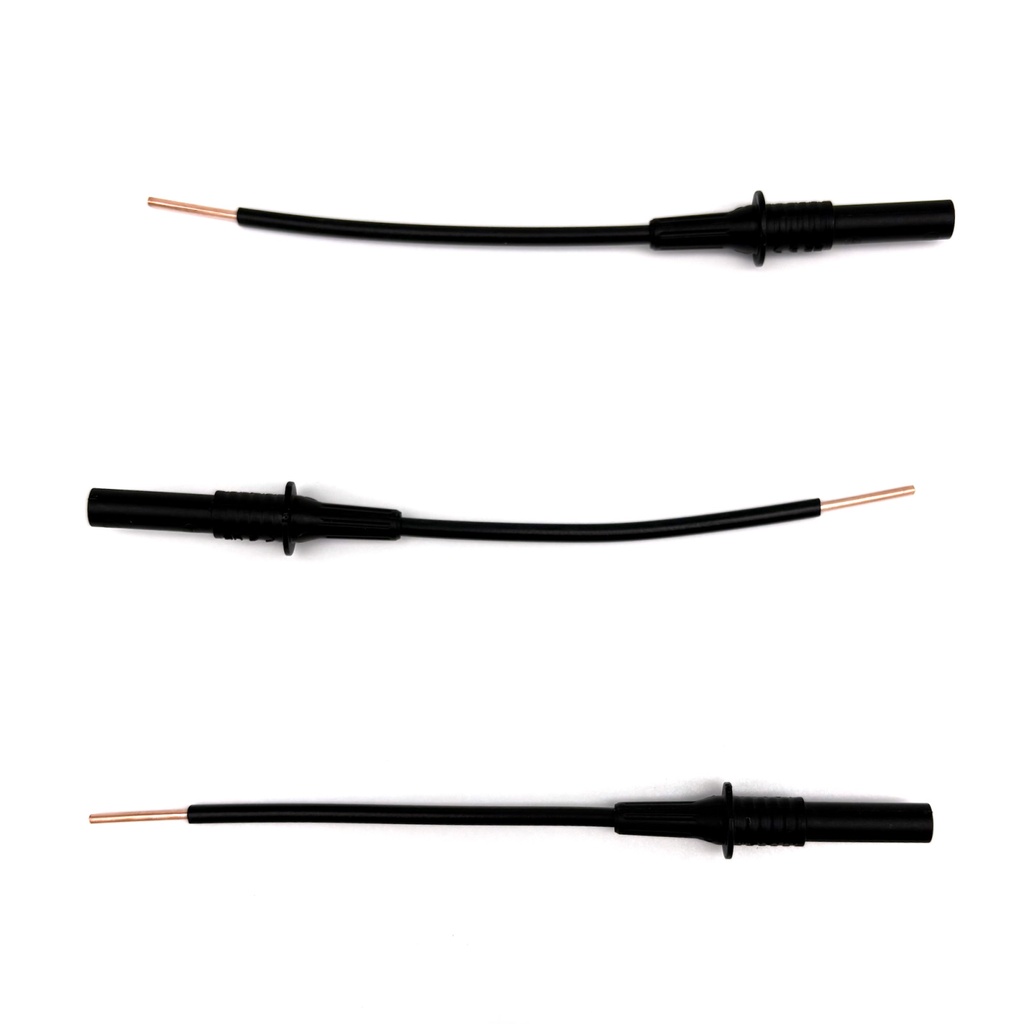 (Emonio P3) MEASURING LEADS, 14cm, insul.+ferrule, black