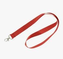 LANYARD, 15mm, red + badge hook
