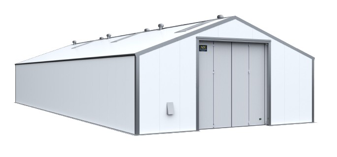 WAREHOUSE (HaguHall MSU sandwich) 10x24m, alu. frame, insul.